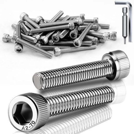 12 pezzi di viti M8 x 35 mm viti cilindriche con testa a 6 guglie in acciaio inossidabile A2 V2A viti cilindriche con lato interno a 6 guglie viti con tutta la vite in bussola per applicazioni meccaniche