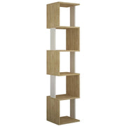 Libreria Design Moderna Scaffale Modulare 5 Ripiani 161x35x30cm Ufficio Quercia