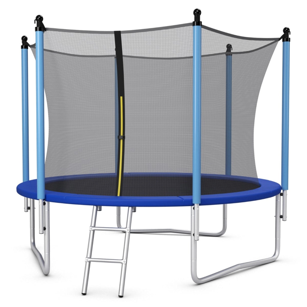 Tappeto elastico da esterno 305cm per bambini e adulti, Tappeto elastico con rete di sicurezza per saltare