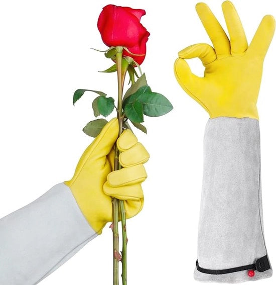 Manici di potatura per giardinaggio, unisex guanti di pelle di capra per la protezione dalle spine, manici di giardinaggio resistenti alle spine, guanti per la cura delle piante, manici di lavoro per giardinaggio, regalo per il giardiniere (taglia XL).