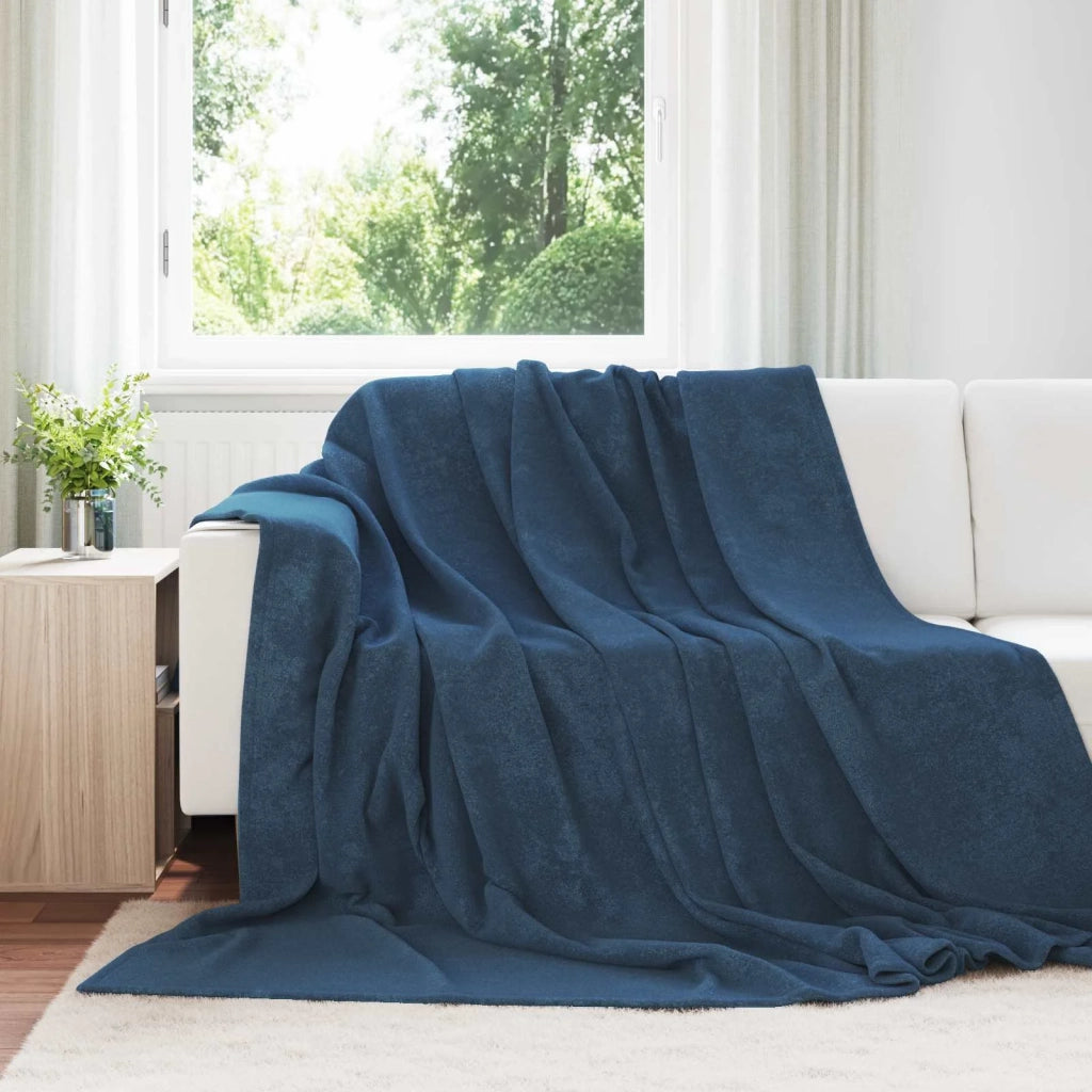 Coperte da Pile 6 pz Blu navy 240 x 270 cm Panno