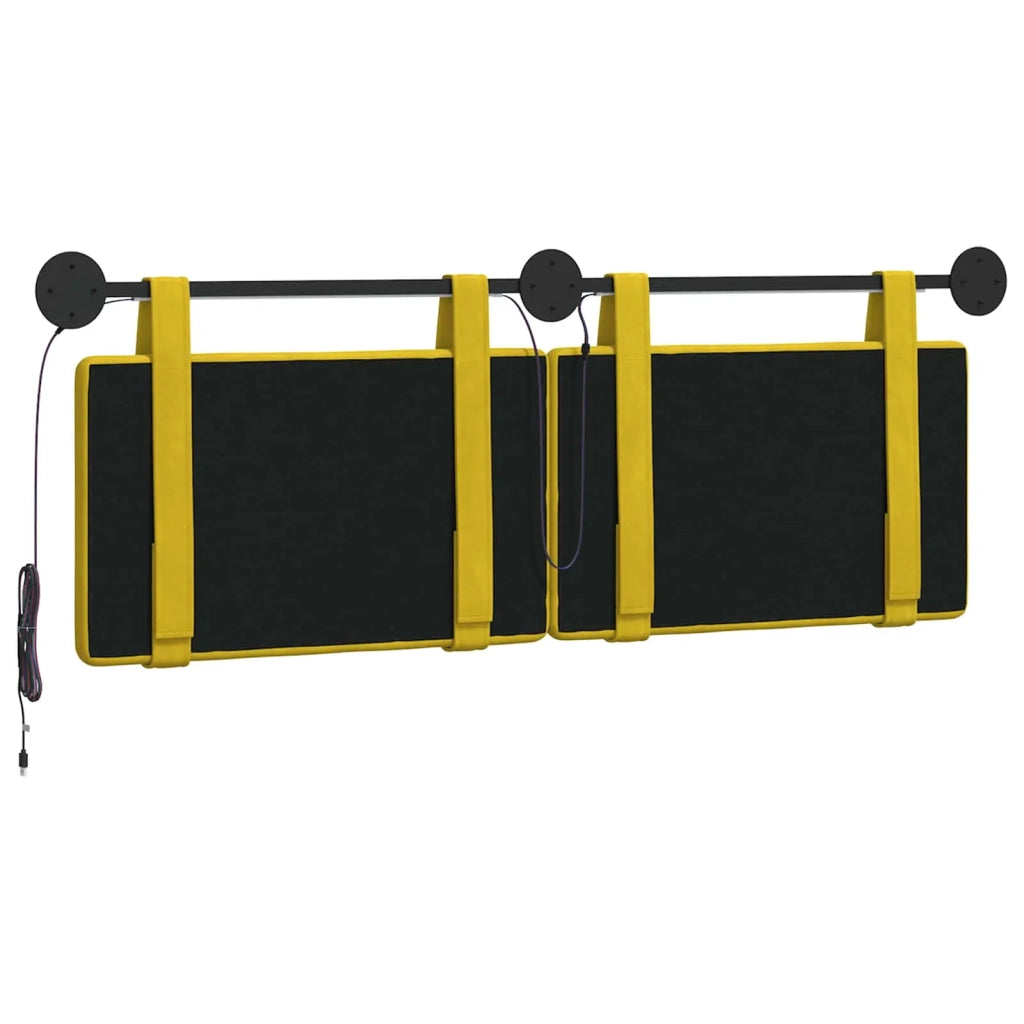 Testiera | Testata sospesa Con luce LED Giallo Velluto