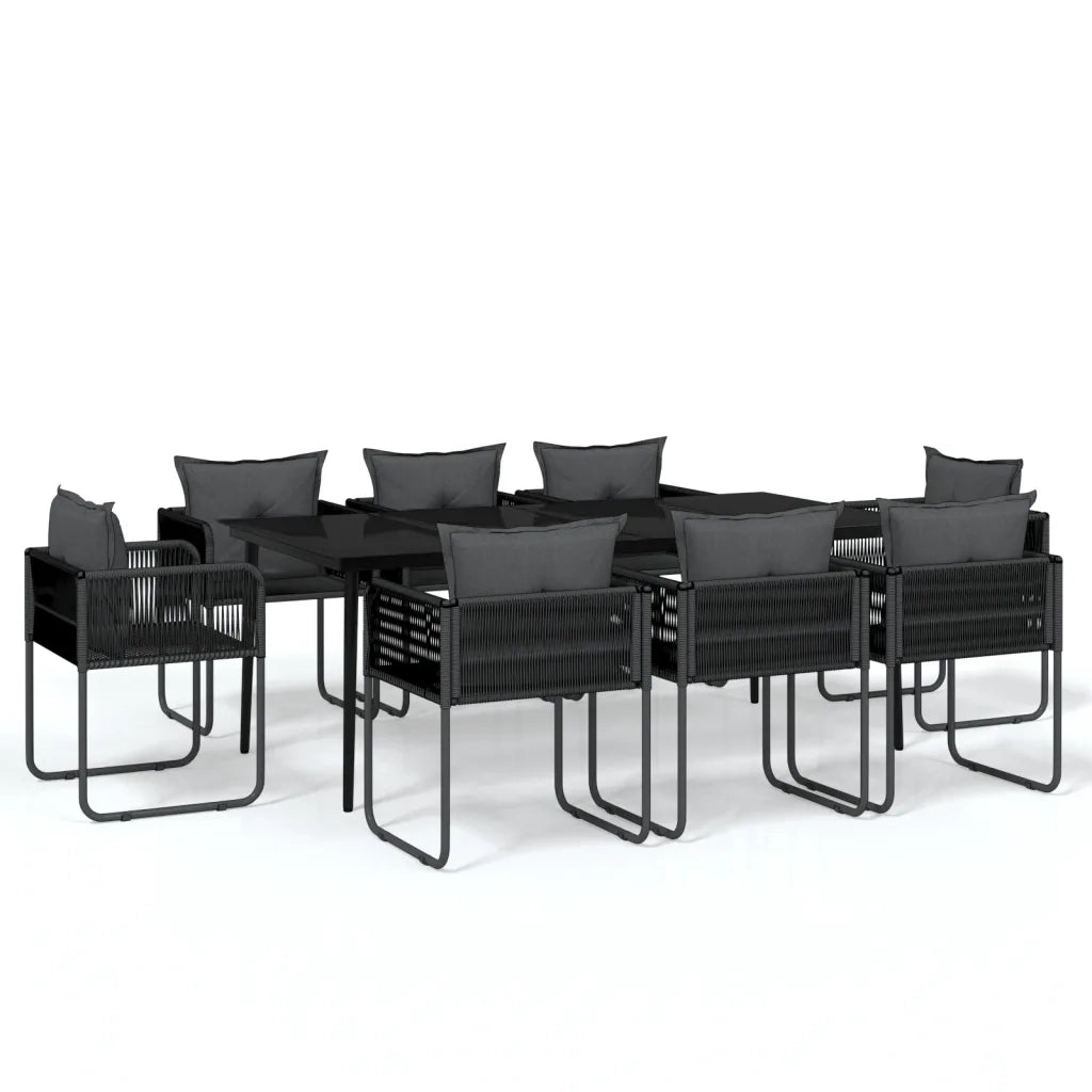 Set da Pranzo da Giardino 9 pz Nero 3099088