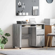 Scrivania con Ruote con cassetto Grigio Sonoma 91 x 50 x 77 cm 869535