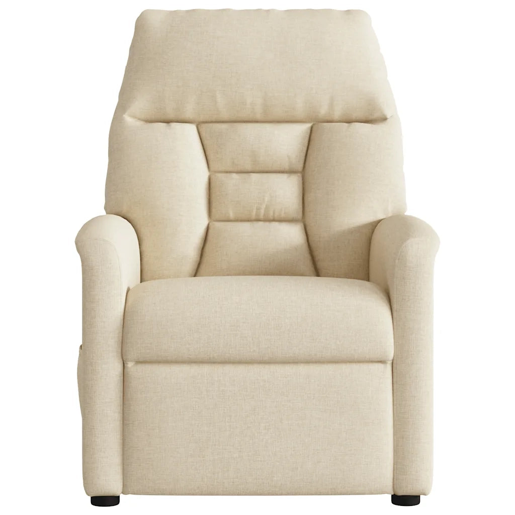 Poltrona Massaggiante Reclinabile Crema in Tessuto 4015560