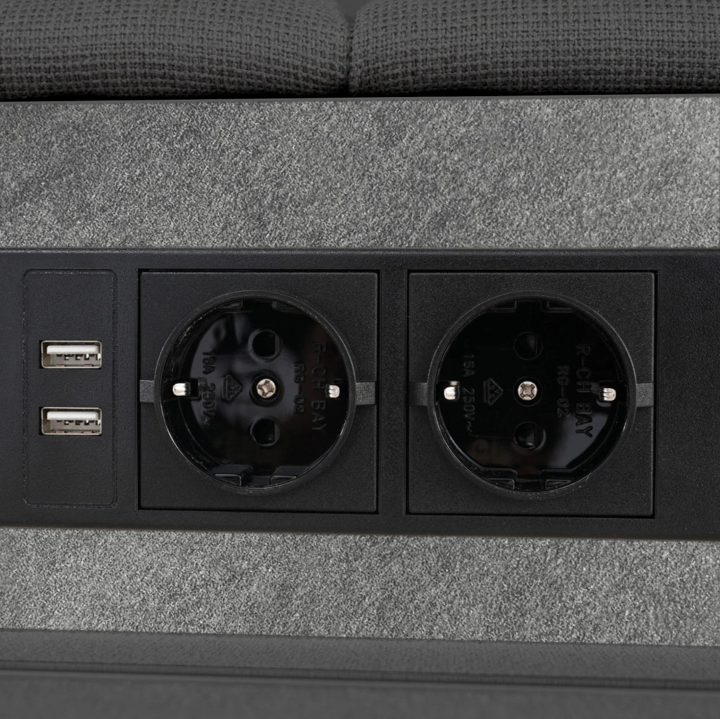 Letto matrimoniale 160x200 cm con USB, LED e 4 cassetti