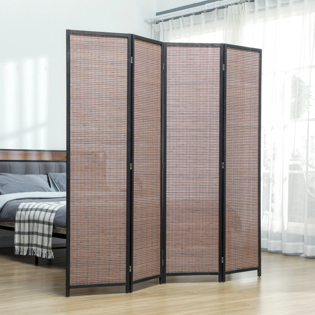 Paravento in legno ¨C Minimal ¨C 4 pannelli 180x180 cm marrone