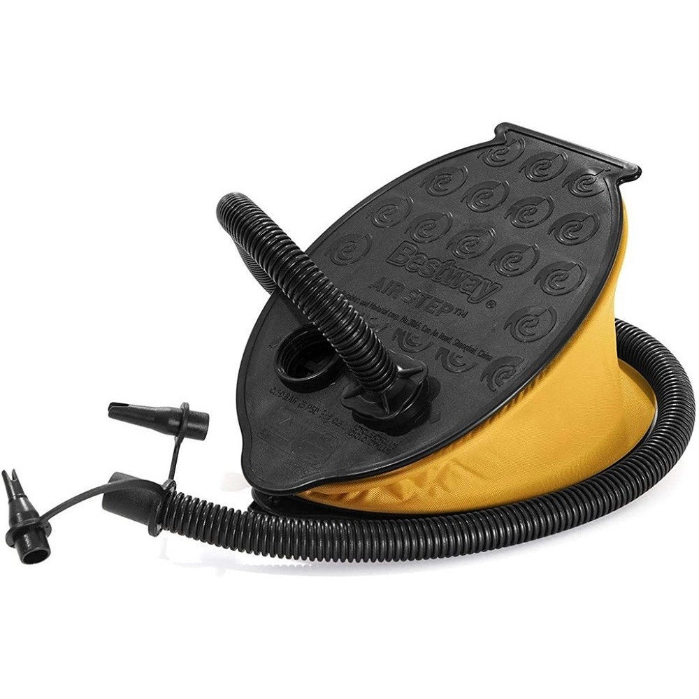 Trade Shop - Pompa A Piede 23x15 Cm Volume 800 Cc Gonfia/sgonfia 3 Adattatori Plastica 62023 -