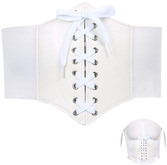 Corset per Donna con Cintura Elastica - Top Corsetto - Cinturino Elastico - Corsetto con Cinturino - Corsetto Retro - Disegno con Cinturino o Chiusura a Clip