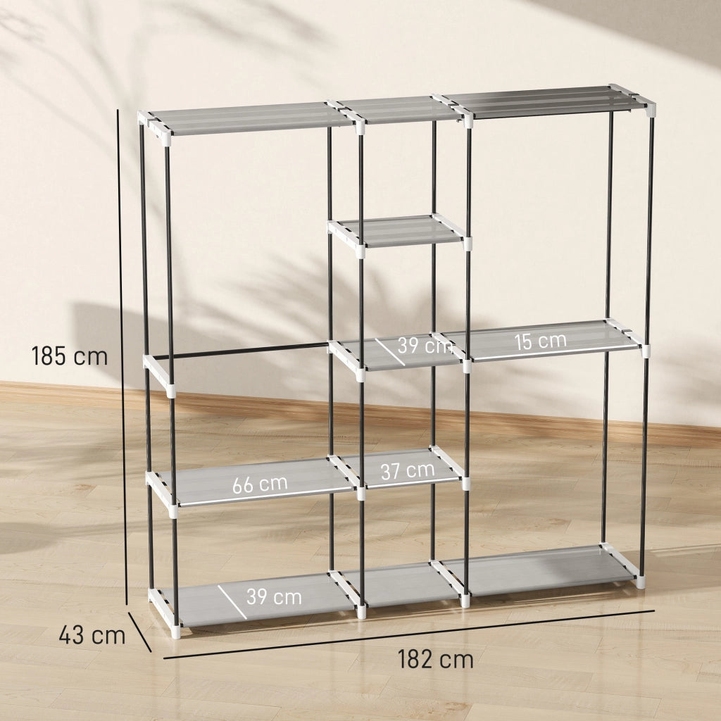 Armadio con Ripiani e Appendiabiti ¨C Minimal ¨C Grigio 182x43x185 cm