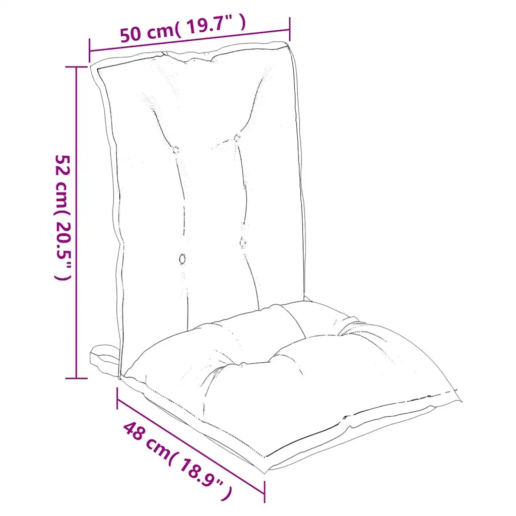 Cuscini Sedia Schienale Basso 2 pz a Righe Blu e Bianche Oxford 377716