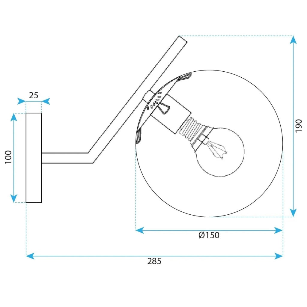 Lampada Da Parete G099-1w Black