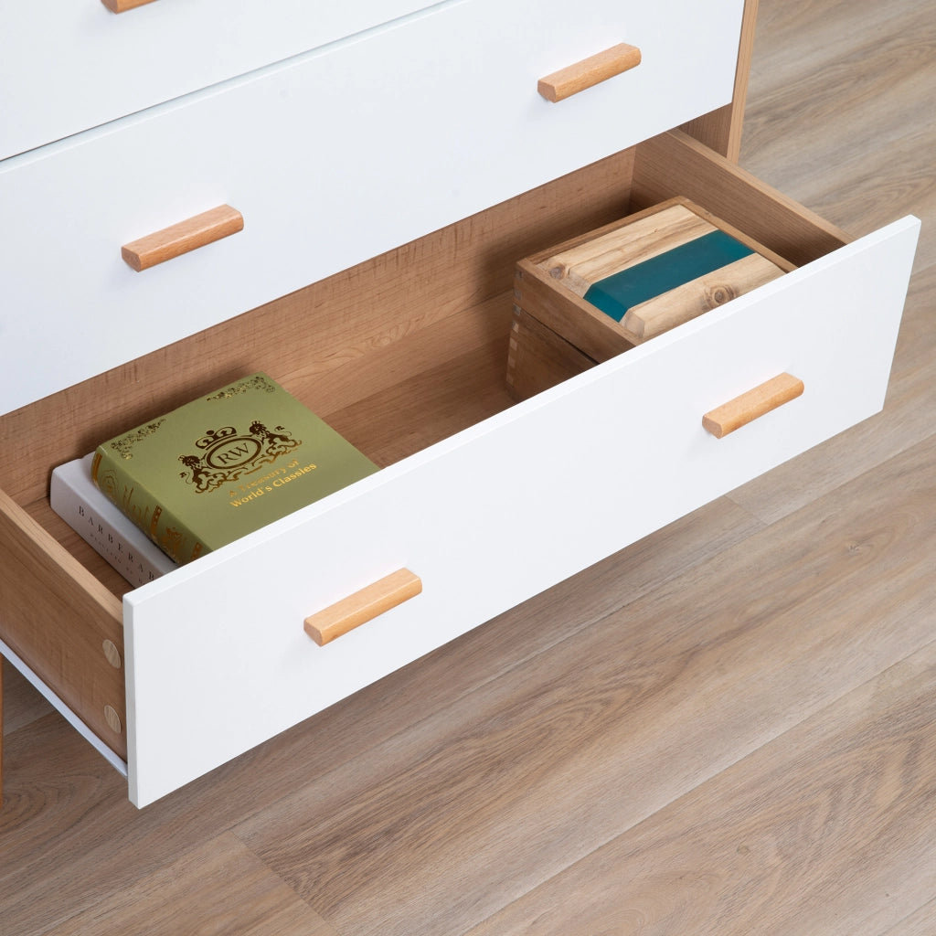 Cassettiera scandinava 3 cassetti ¨C Xylo ¨C legno chiaro bianco design moderno