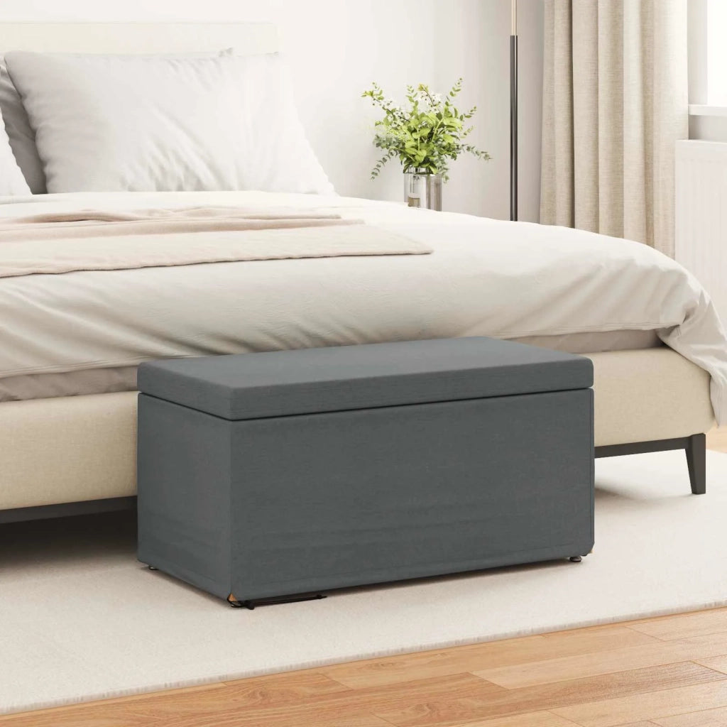 Pouf Grigio scuro Tessuto e Legno Ingegnerizzato 876774