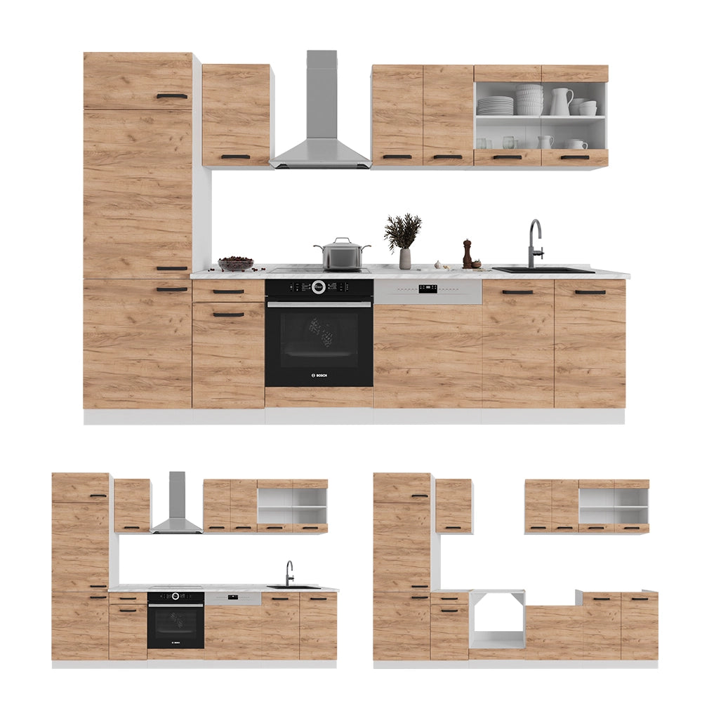Vicco Mobiletto base per cucina Antracite casa di campagna 40 cm , PL Rovere