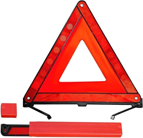 Driangolo di avvertimento per l'auto - Rosso - Ripiegabile - Per incidenti e guasti