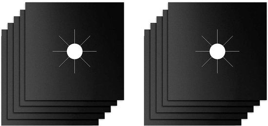 Set di protezioni per fornelli a gas da 10 - Resistente al calore - Panno di protezione impermeabile - Rivestimento PTFE - Progettazione tagliabile - Facile da pulire - Protezione per fornelli