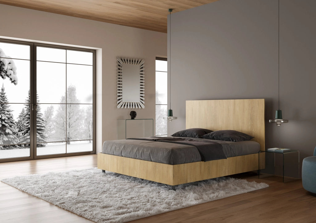 BS COM Letto matrimoniale contenitore 160x200 quercia