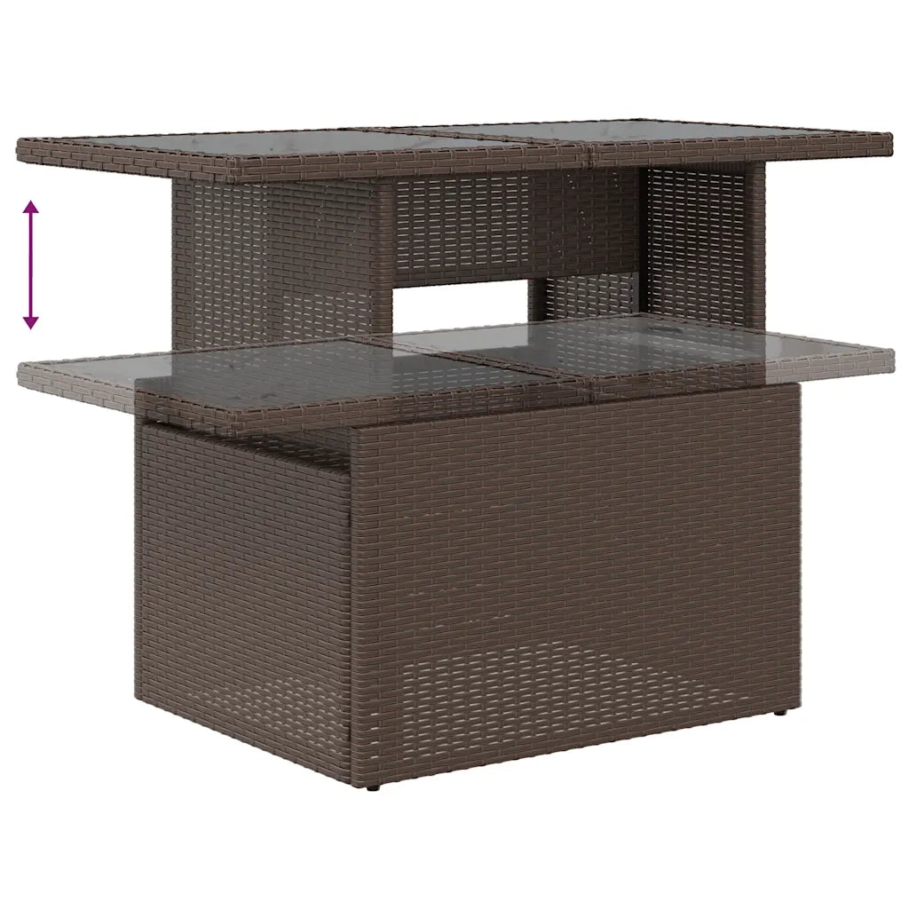 Set Divani da Giardino 9pz con Cuscini Marrone in Polyrattan 3268433