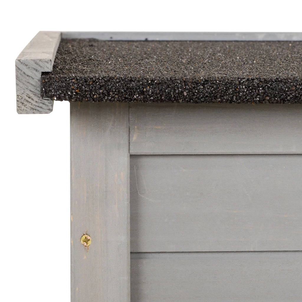 Armadio da Giardino 87x46,5x96,5 cm con Porte a Persiana e 2 Ripiani in Legno di Abete Grigio