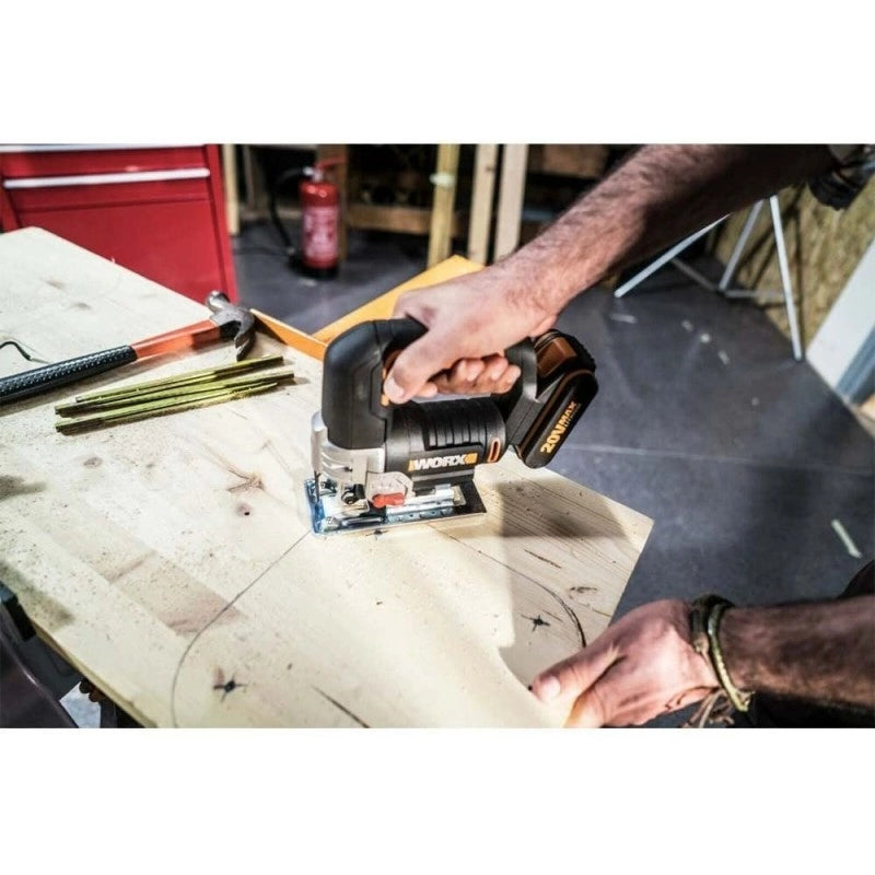 Seghetto alternativo WX543 20 Volt con pendolo e taglio inclinato per legno e metallo - Worx
