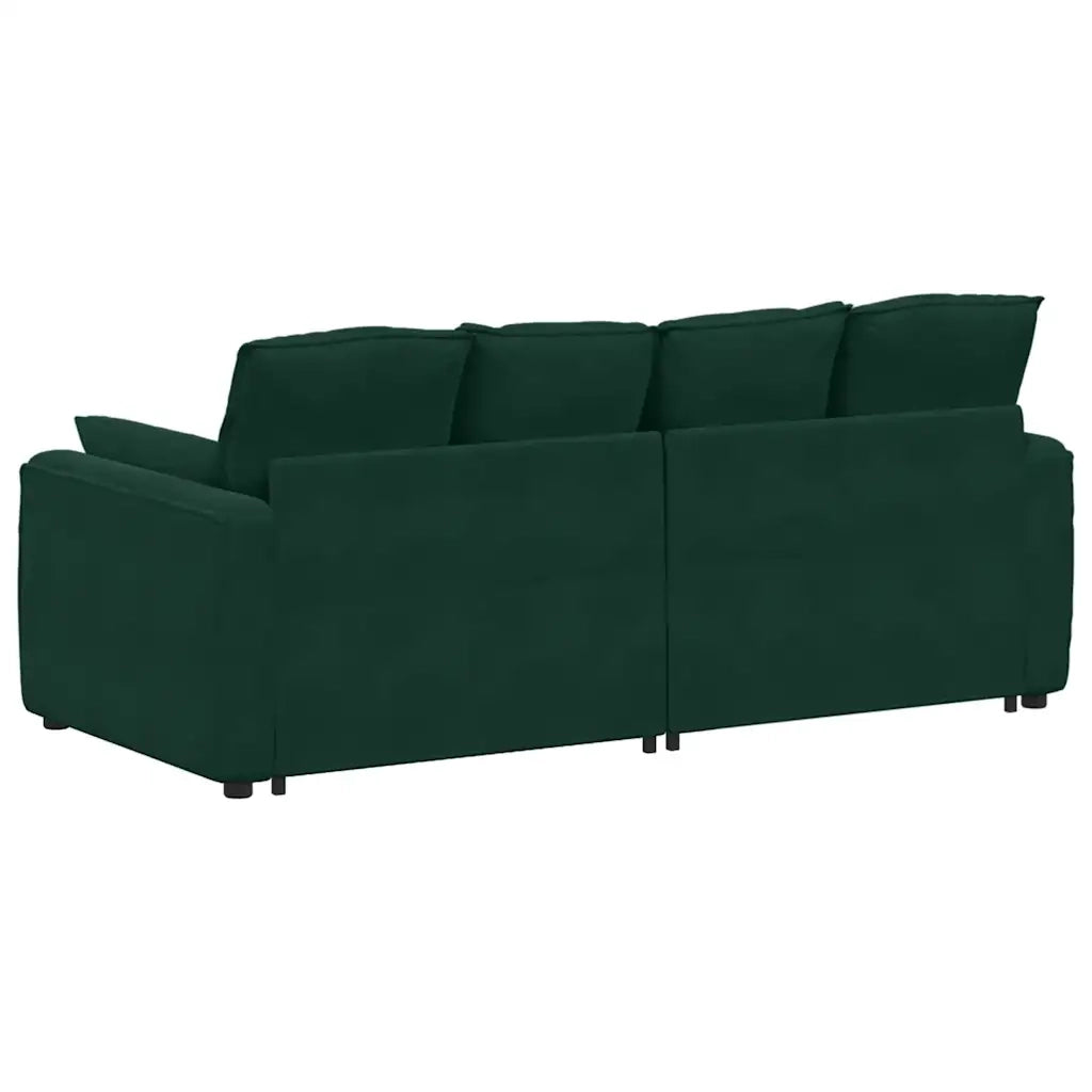 Divano Modulare con Cuscini Verde Scuro 3321131