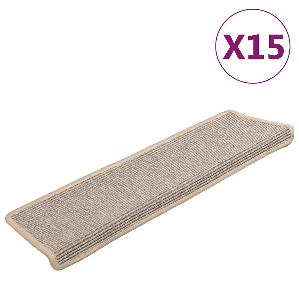 Tappetini per scale 15 pz 65x21x4 cm argento bordo rettangolare 326907