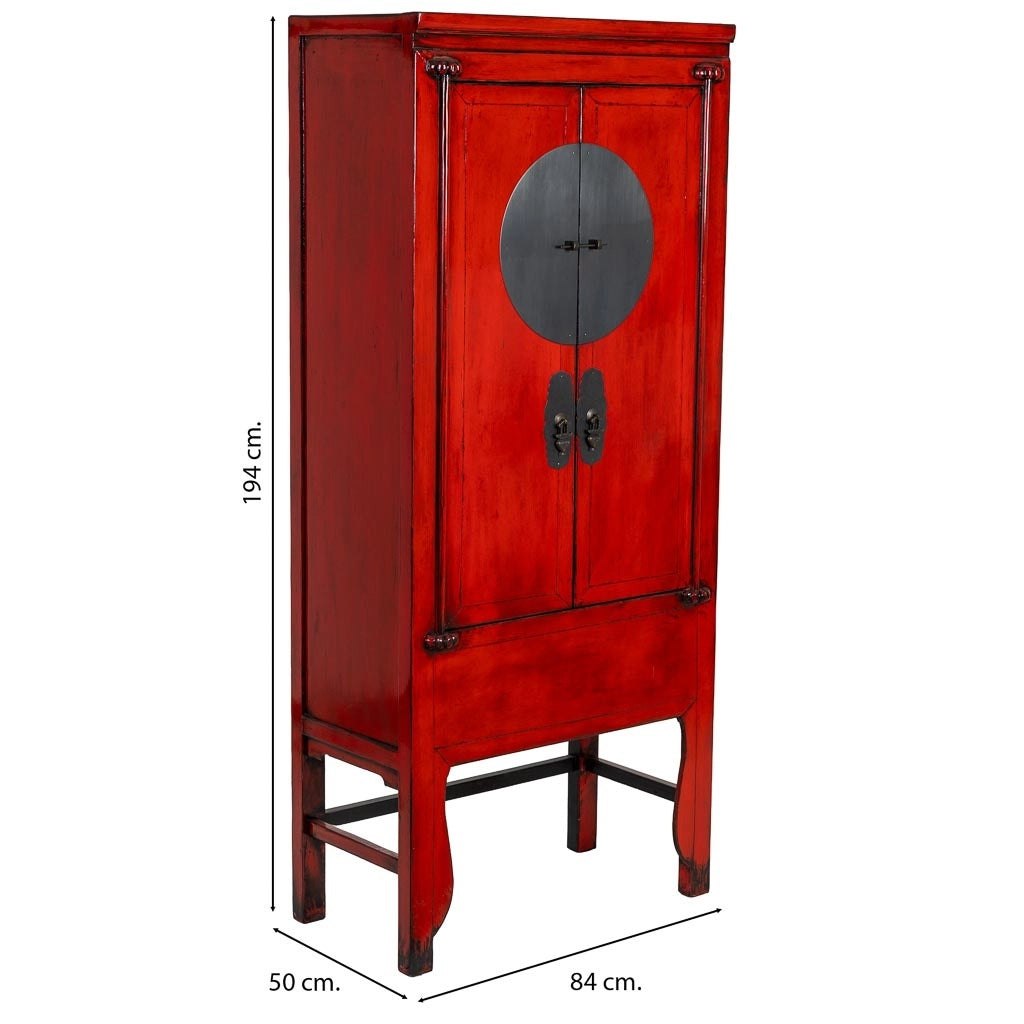 Armadio in legno rosso 84x50x194h cm