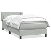Giroletto a Molle con Materasso Grigio Chiaro 90x220 cm Velluto 3317385