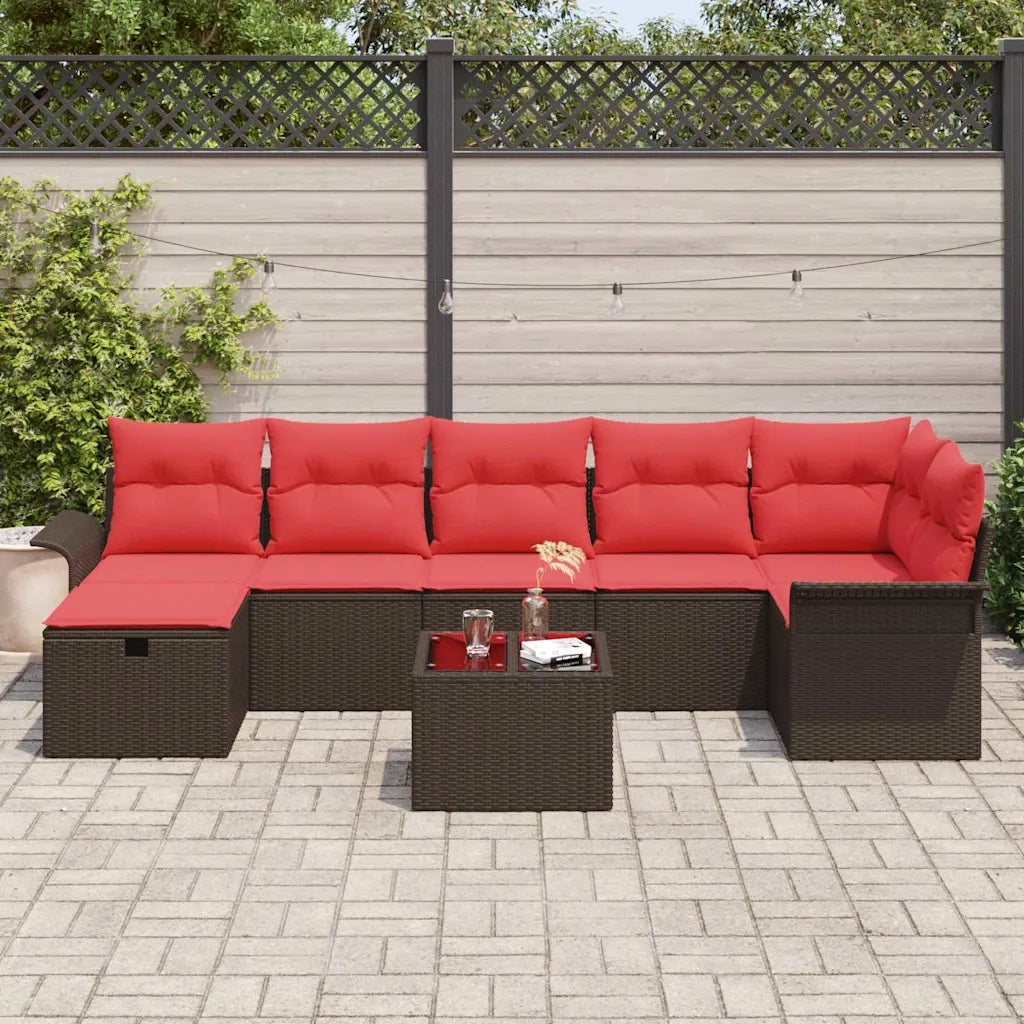 Set Divano da Giardino con cuscino 8 pcs Poly Rattan 3360245