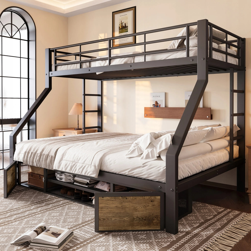 Letto a castello 90x200, 140x200 nero - Xylo