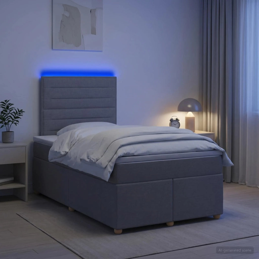 Letto box spring con materasso Grigio Chiaro 120 x 200 cm 3455315