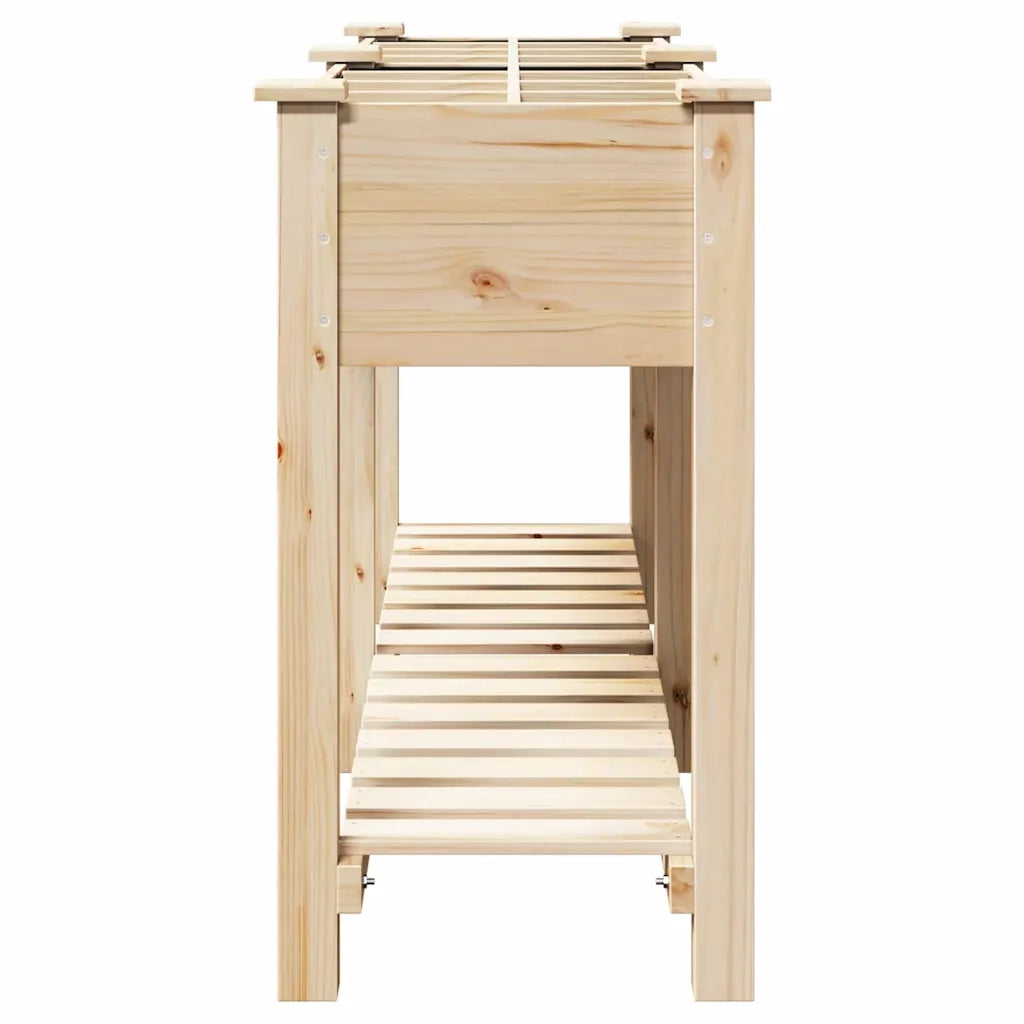 Fioriere | Cassetta per fiori | Vaso da giardino con lo scaffale Beige 161,5 x 45 x 76,5 cm