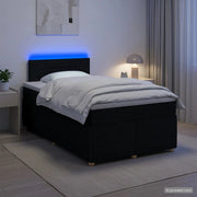 Letto box spring con materasso Nero 120 x 200 cm Tessuto 3452899