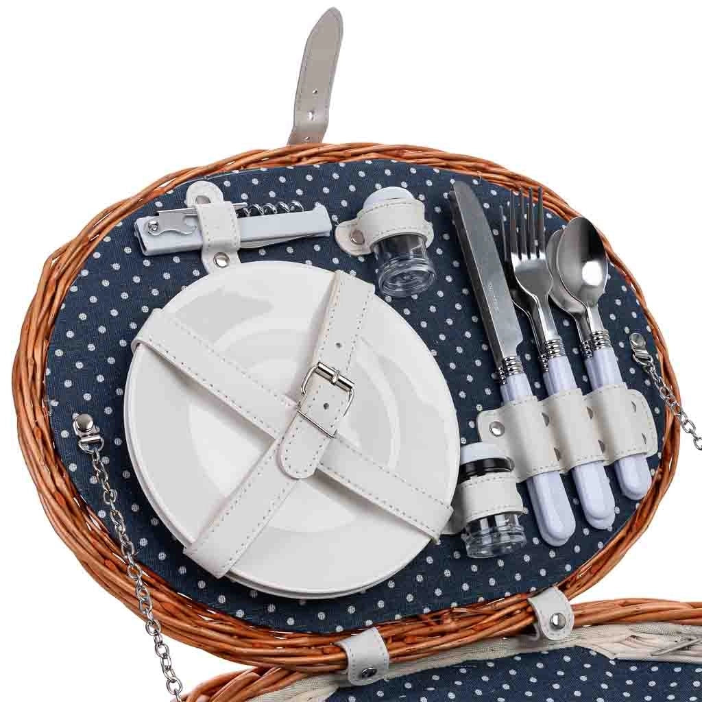 Cestino da picnic marrone (2 coperti) 40x28x22h cm