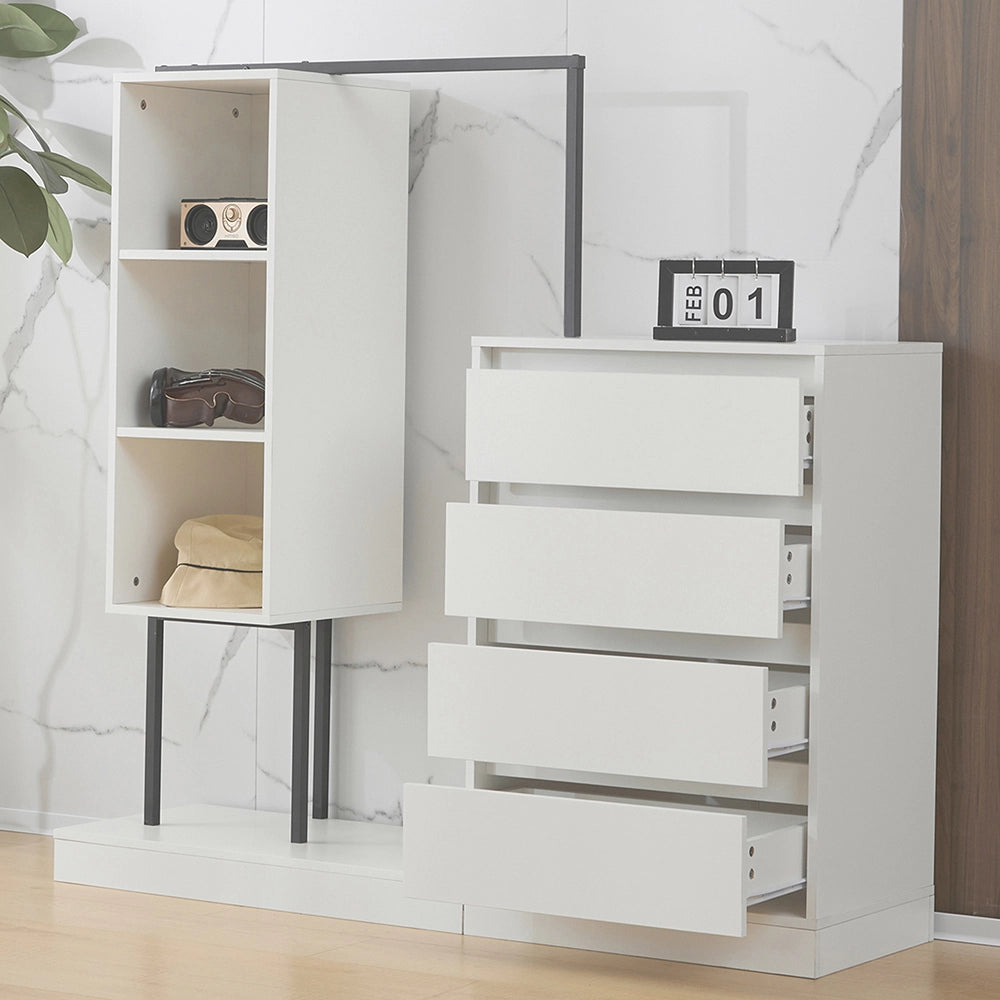 Comò - Xylo - 4 cassetti bianco 140x40x135cm