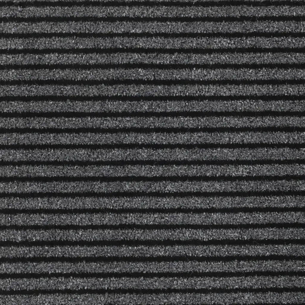 Zerbino a Strisce Nere e Grigie 90x120 cm 4105595