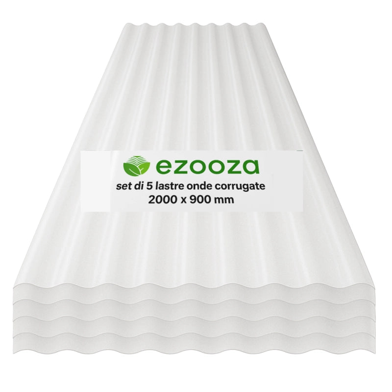 StormGuard Set da 5 lastre Ondulate in PVC – 90x200 cm Trasparente –- Pannello Tetto Impermeabile – Tetti di Verande, Carport