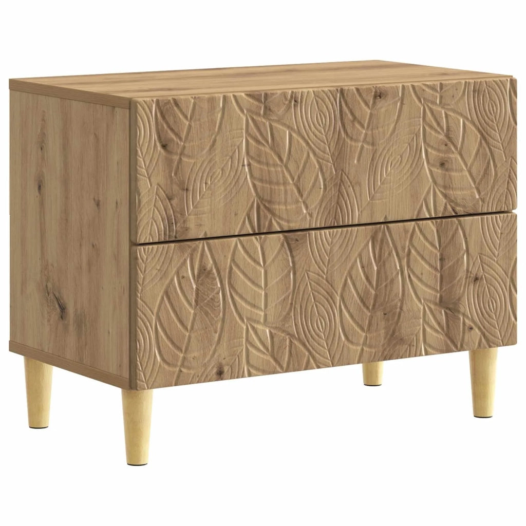 Comodino | Armadio da Notte | Mobiletto da notte Rovere Artigianale 62 x 34,5 x 48 cm
