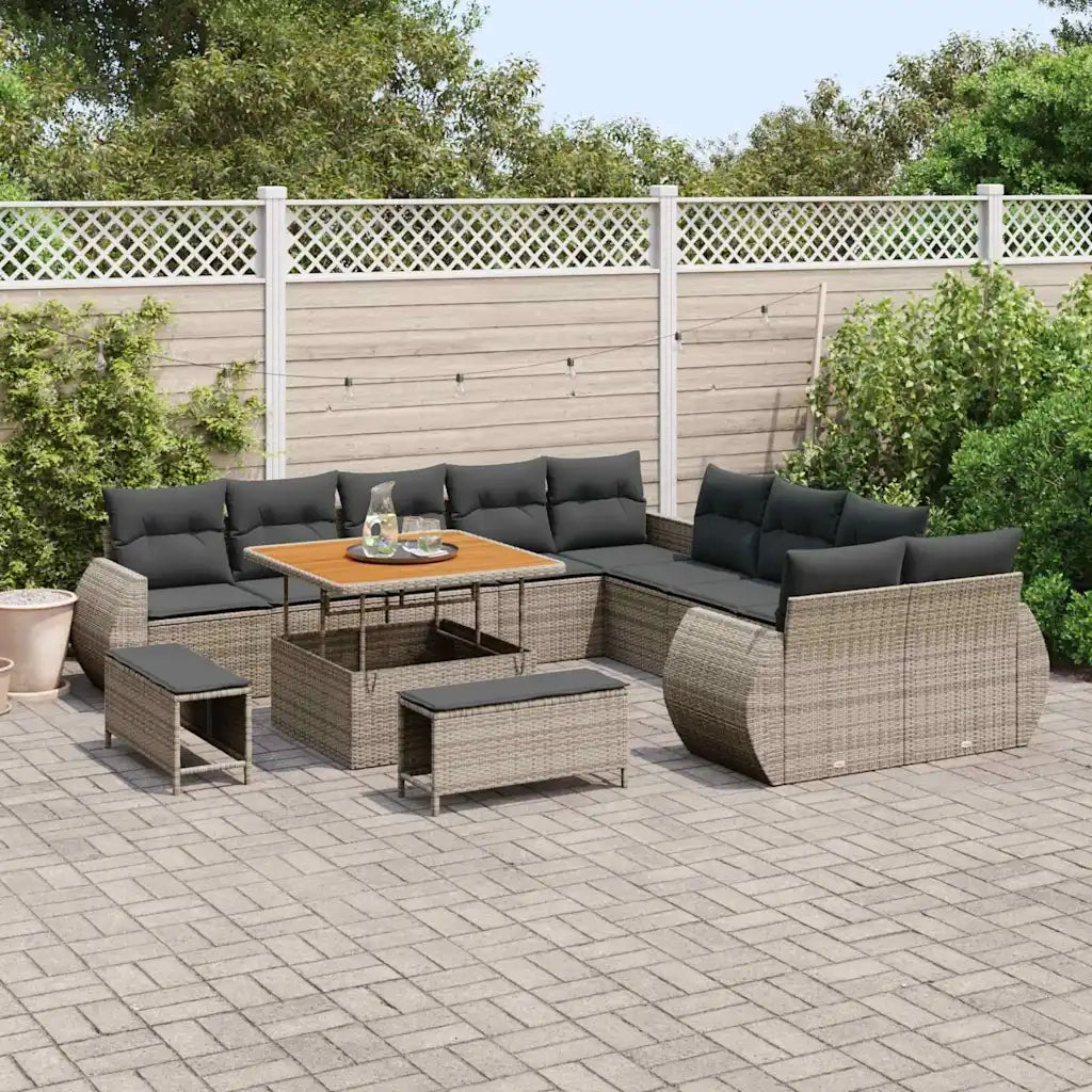Set Divano da Giardino 13 pcs Grigio polyrattan 3361928