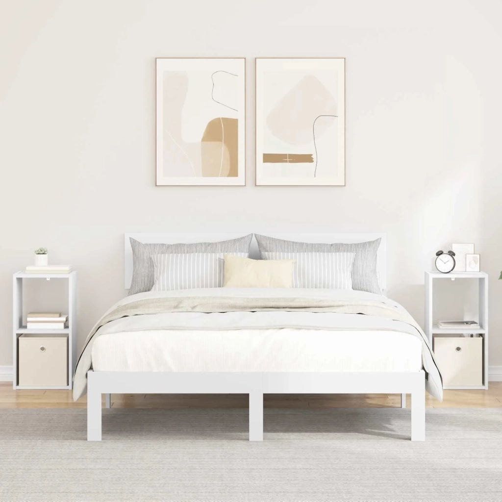 Comodino 2 pcs Bianco 30,5 x 27 x 59,5 cm Legno multistrato 8000613