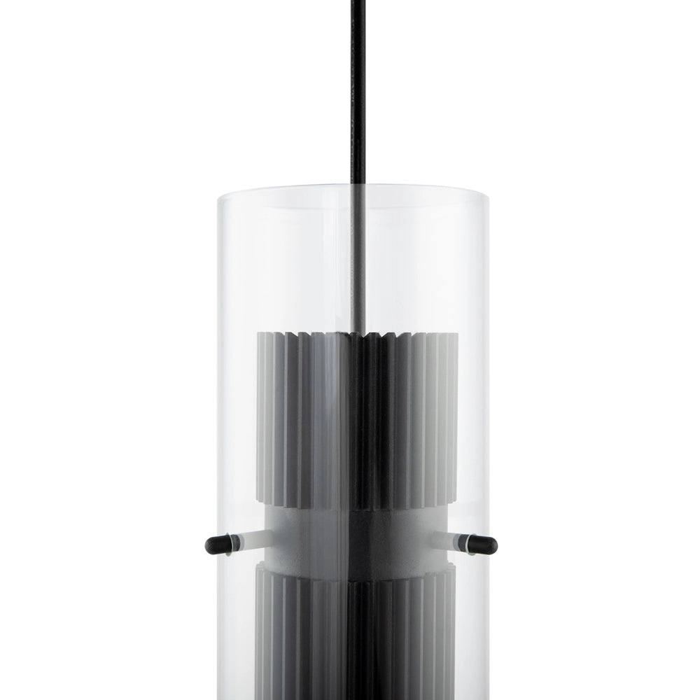 Lampada a sospensione tubo vetro Maytoni Dynamics nera 32cm