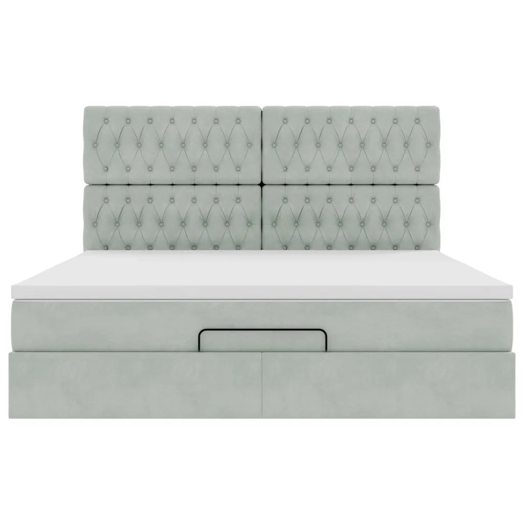 Struttura Letto Pouf con Materassi 180x200 cm Velluto 3313559