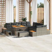 Set Divano da Giardino con cuscino 13 pcs Grigio 3363358