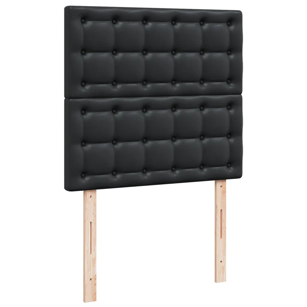 Giroletto a Molle con Materasso Nero 100x200 cm in Similpelle