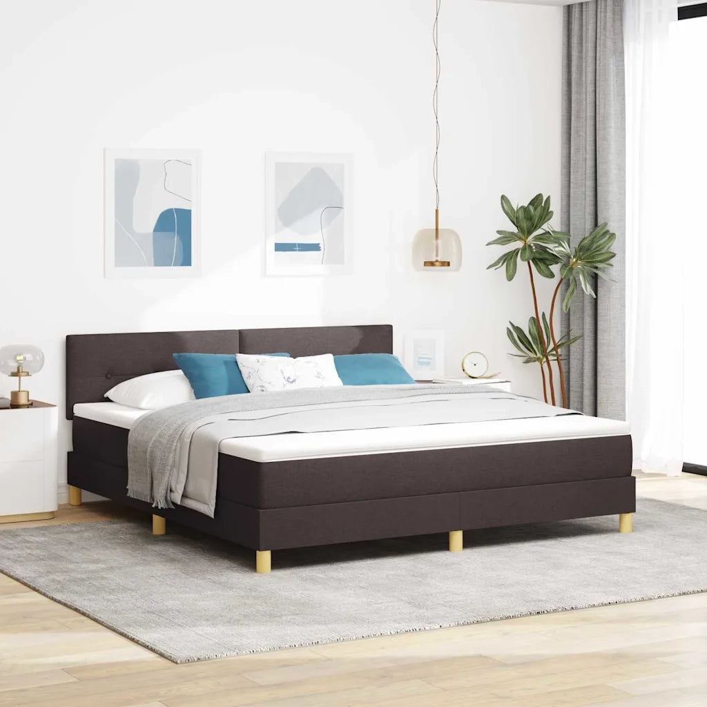 Letto a molle con cuscino Marrone Scuro 180 x 200 cm Tessuto 3338940