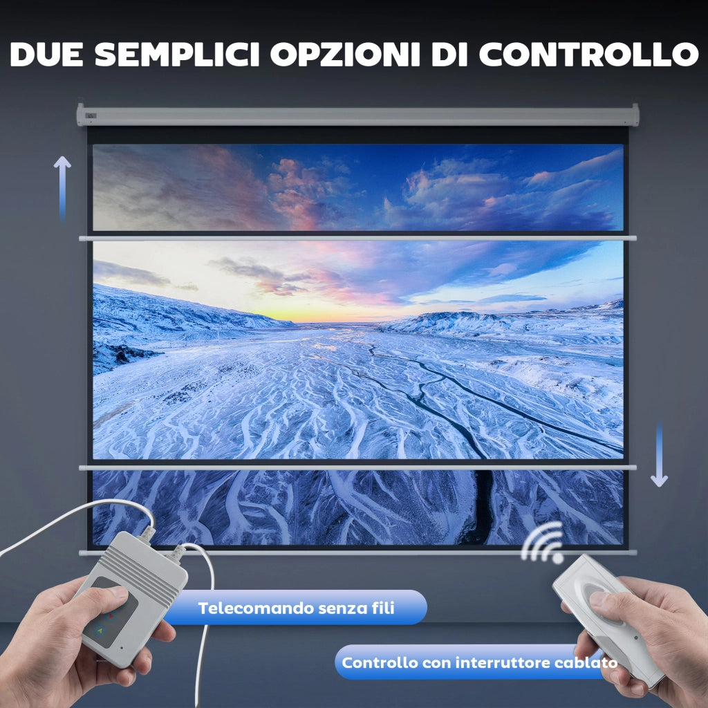Schermo per Proiettore Motorizzato ¨C Minimal ¨C Bianco 203x152 cm Parete Soffitto
