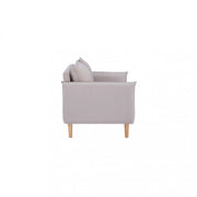 DIVANO A 2 POSTI CON GAMBE IN LEGNO DI COLORE BEIGE 130X84X82CM