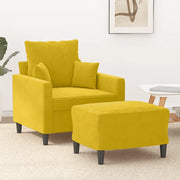 Poltrona con Poggiapiedi Giallo 60 cm in Velluto