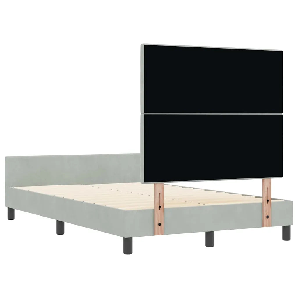 Letto a molle con testiera Grigio chiaro 120 x 190 cm Velluto 3344927